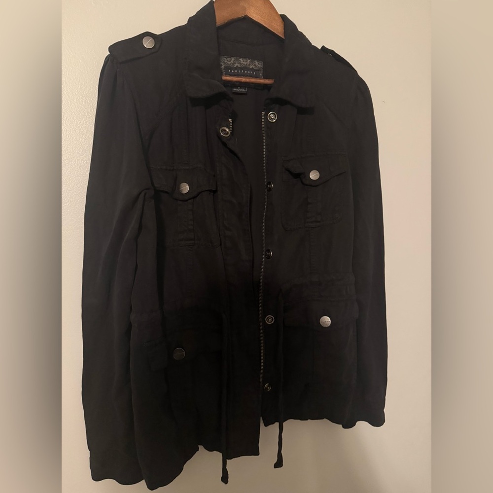 Sanctuary black lightweight utility jacket size medium - Picture 5 of 7